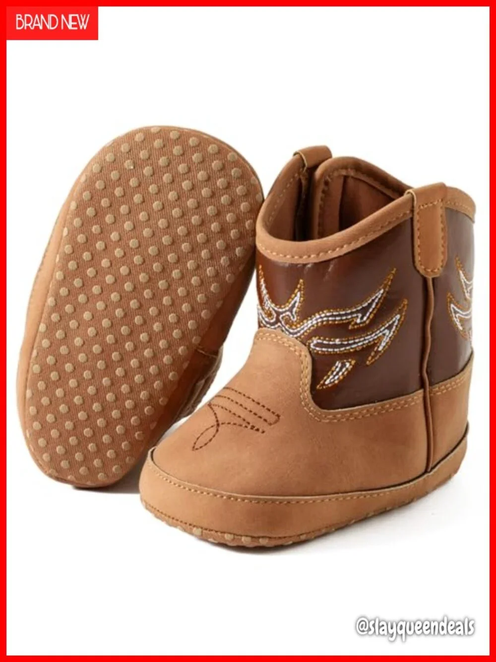 Baby Western Booties Soft Sole Non-Slip First Walker Crib Shoes